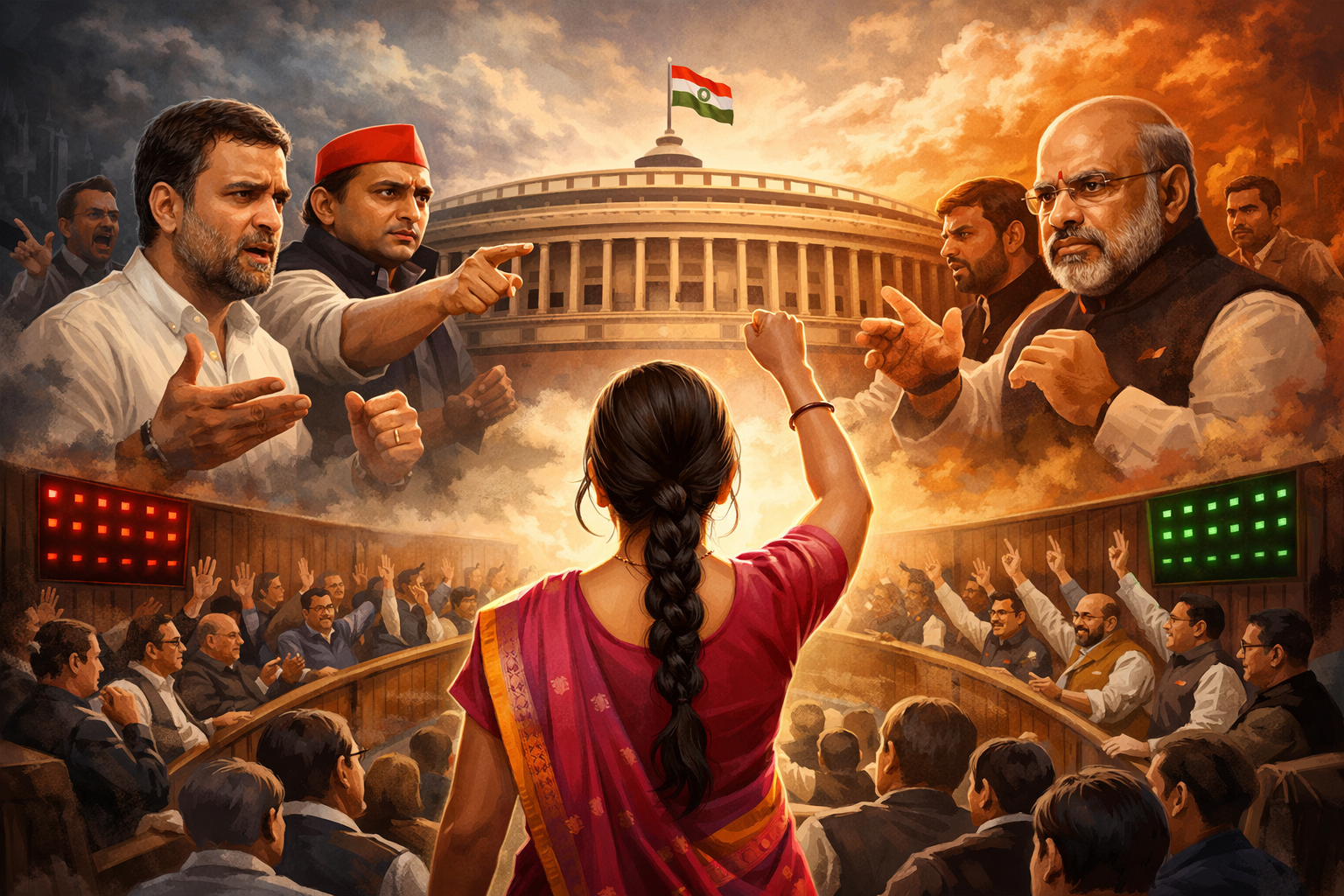 संसद में महिला अधिकार छीनकर खुश हो रही कांग्रेस